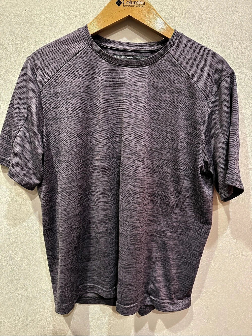 REI Short Sleeve Base layer Shirt in Space Dye Gray Size Medium